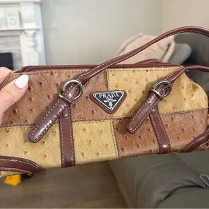 Vintage Prada Brown Leather Women's Bag